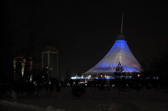 Guided Night Time Tour of Astana in a Private Car - Stop 3: Khan Shatyr and Norman Foster’s Plastic-Shell Look