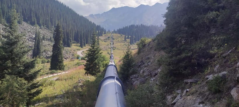 Hiking to the magical Big Almaty Lake - Trail options near the lake: paved road vs pipeline route